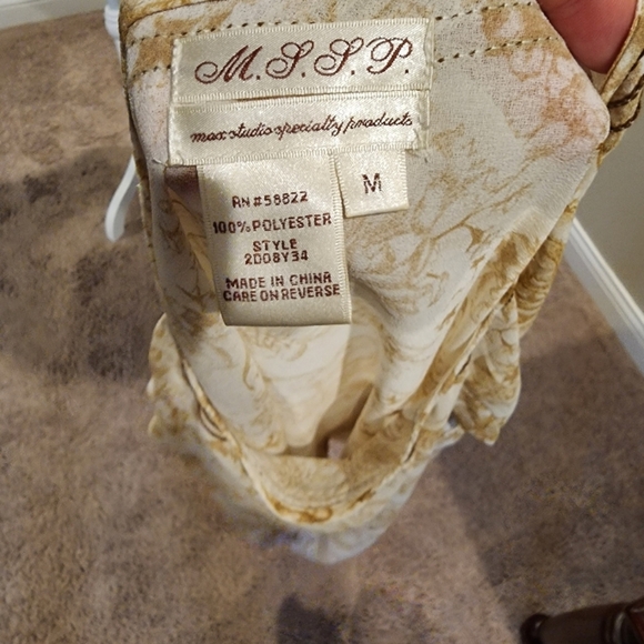 Cream and Gold Embellished High Neck Blouse - Picture 3 of 3